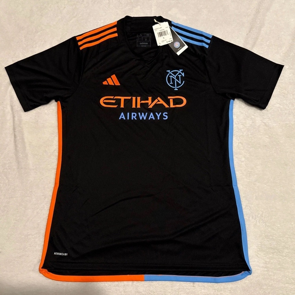 2024-25 Adidas Men’s New York City FC Black Away Soccer Jersey NYCFC Sz M
